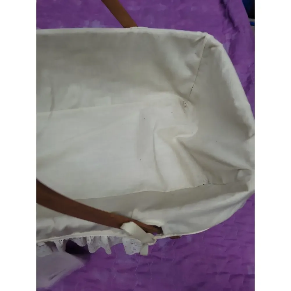 VINTAGE Longaberger Basket Doll Rocking Cradle 1991 with Handles 13